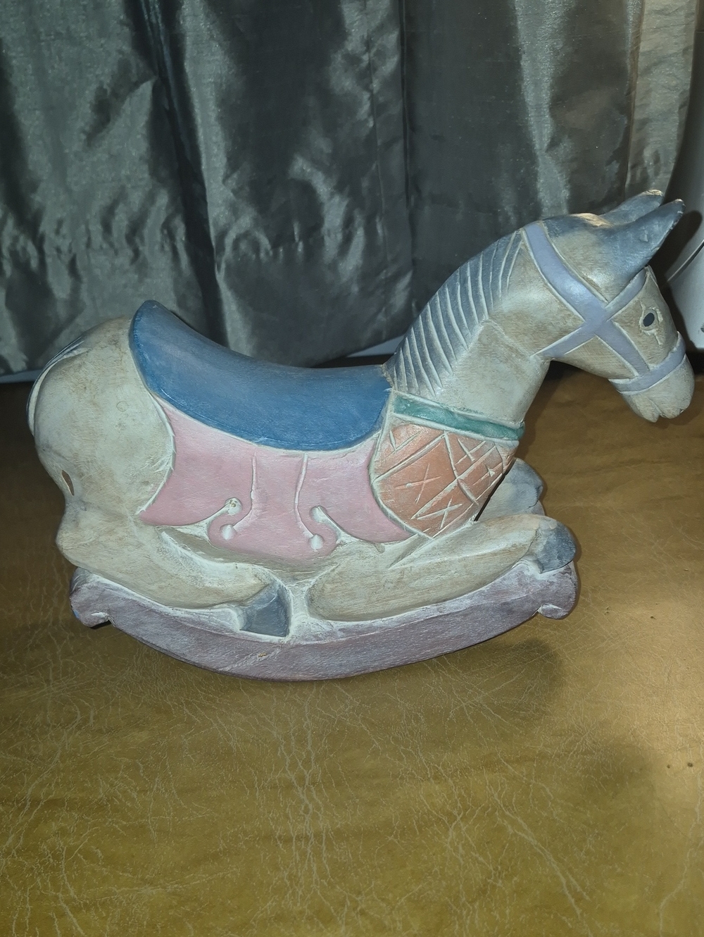 VINTAGE THAI HAND CARVED WOODEN? ROCKING HORSE